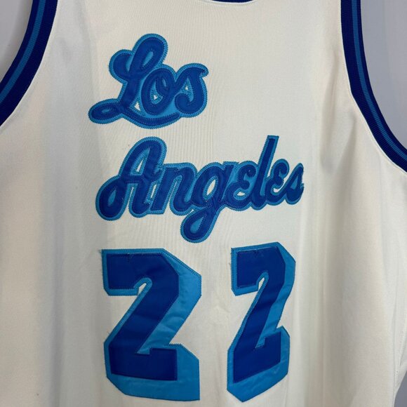 Elgin Baylor Los Angeles Lakers 1961-62  Mitchell & Ness Jersey White Blue Rare - Picture 7 of 7